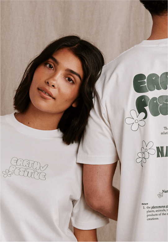 Models wearing Earth Positive Sustainable T-Shirts