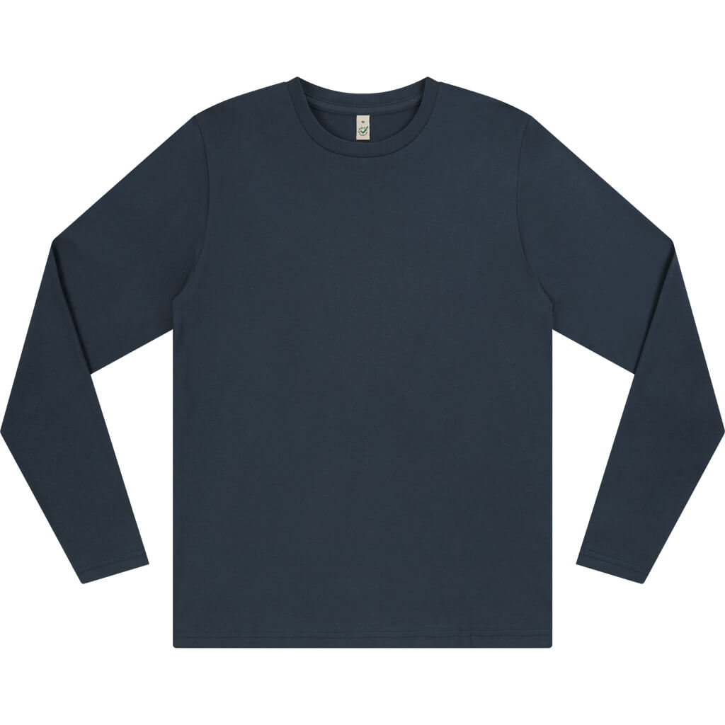 Earth Positive Long Sleeve T-shirt - Denim Blue - XS