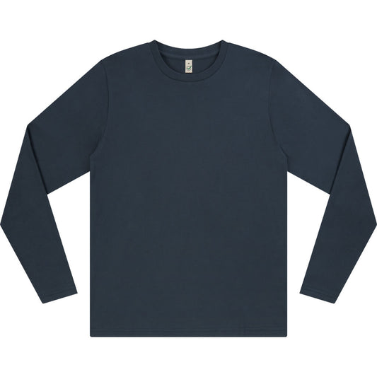 Earth Positive Long Sleeve T-shirt - Denim Blue - XS