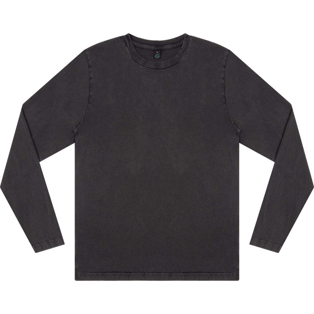 Earth Positive Long Sleeve T-shirt - Stone Washed Black - XS