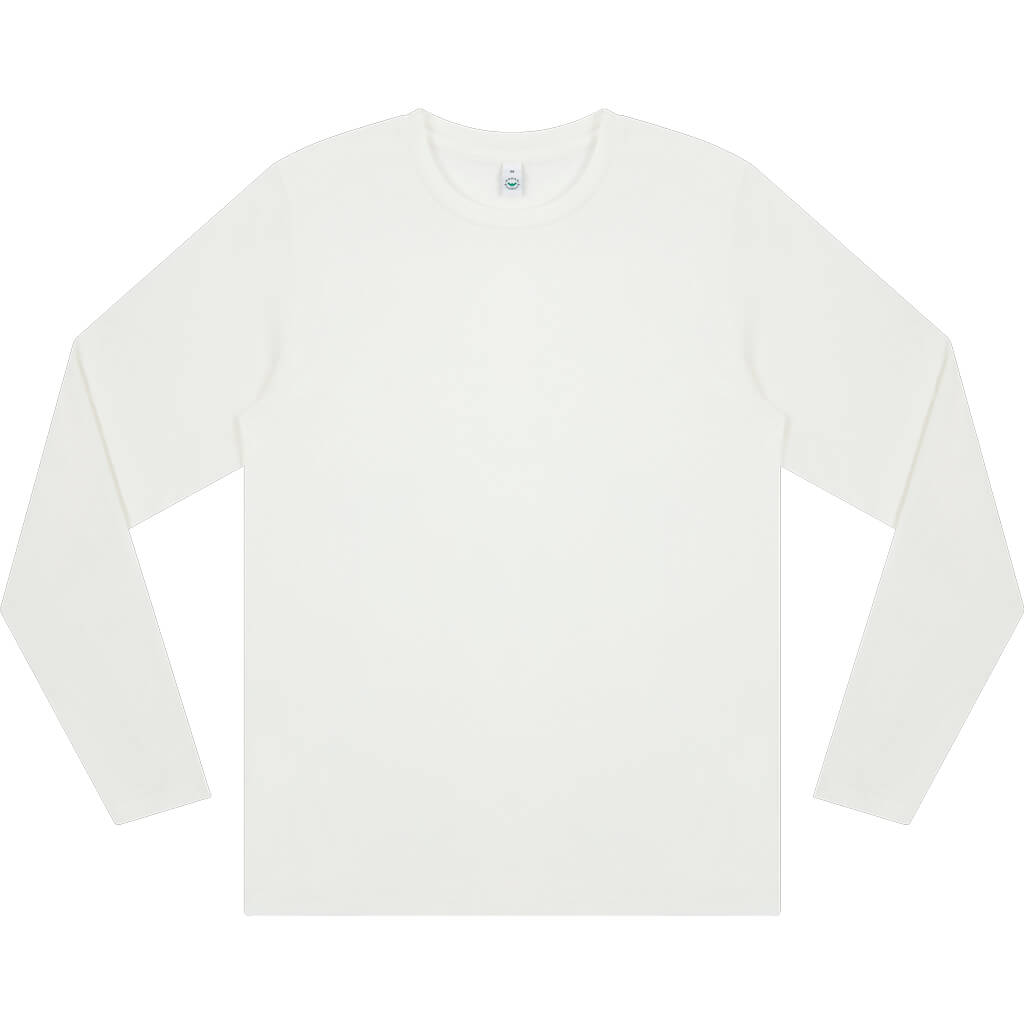 Earth Positive Long Sleeve T-shirt - Stone Washed White - XS