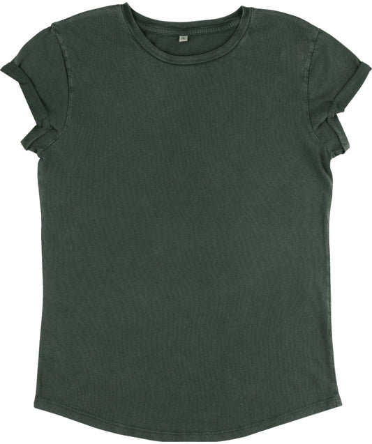 Earth Positive Women's Rolled Sleeve T-shirt - Stone Washed Green - M