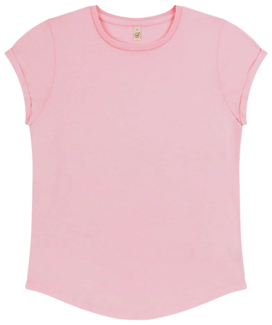 Earth Positive Women's Rolled Sleeve T-shirt - Stone Washed Pink - XL