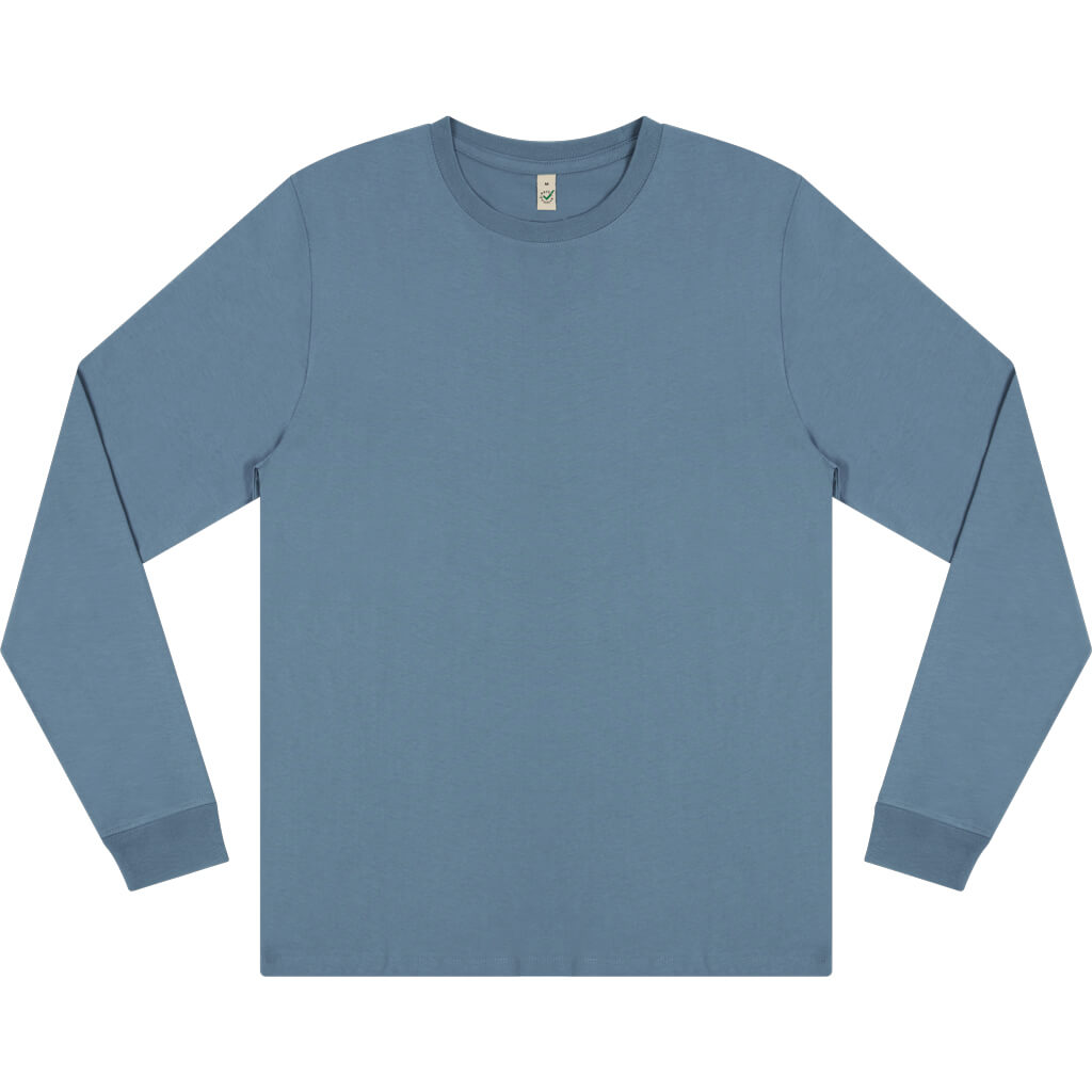 Earth Positive Premium Long Sleeve T-shirt - Blue Dusk - XS