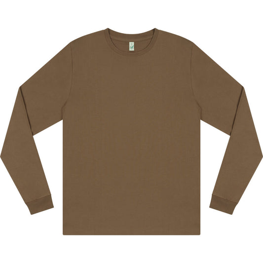 Earth Positive Premium Long Sleeve T-shirt - Faded Brown - XS