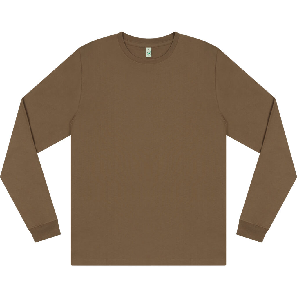 Earth Positive Premium Long Sleeve T-shirt - Faded Brown - 3XL