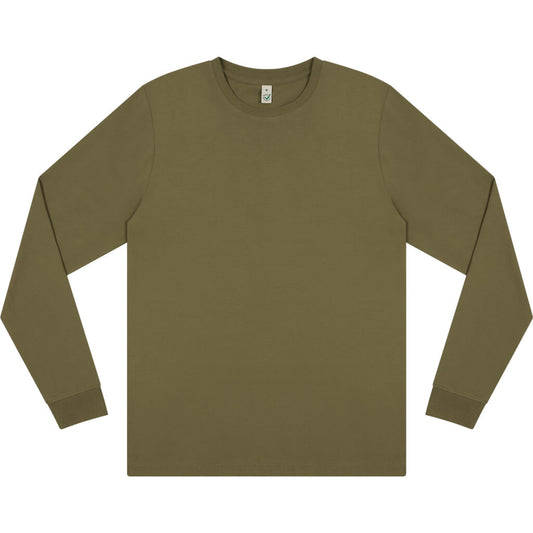 Earth Positive Premium Long Sleeve T-shirt - Faded Khaki - XS