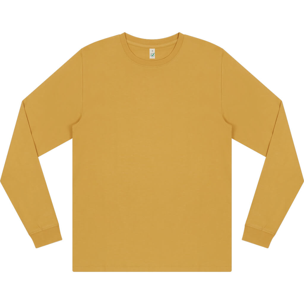 Earth Positive Premium Long Sleeve T-shirt - Faded Mustard - 2XL