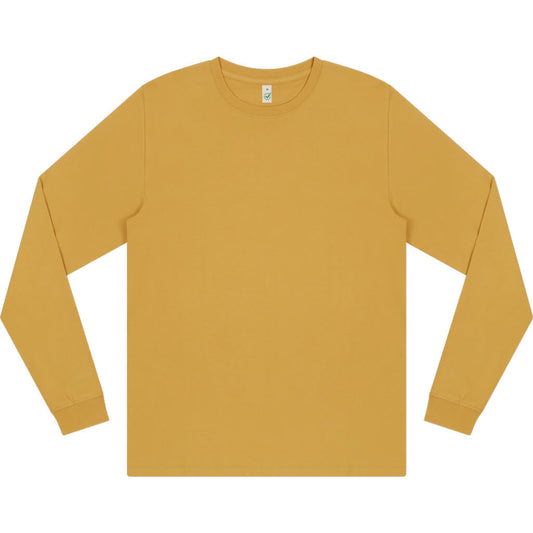 Earth Positive Premium Long Sleeve T-shirt - Faded Mustard - XS