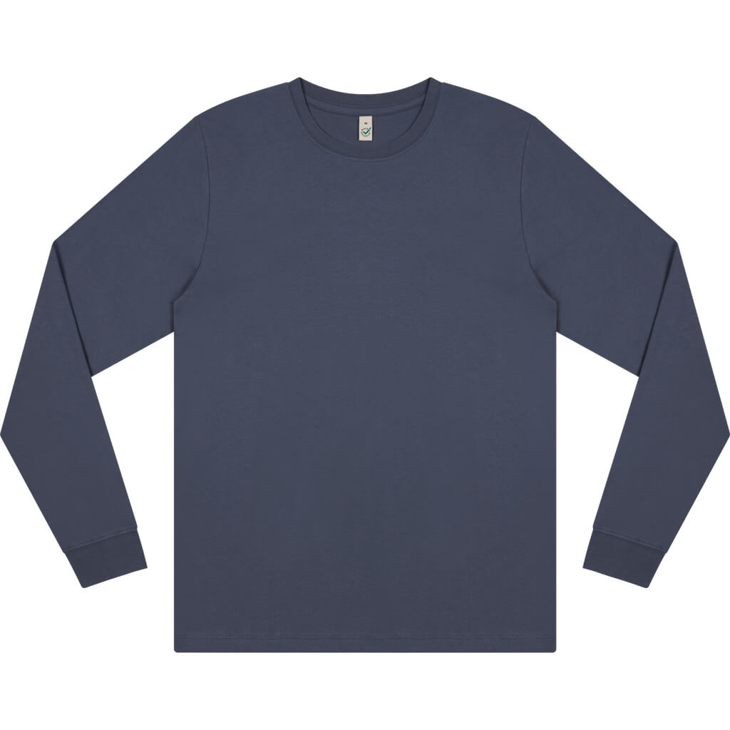 Earth Positive Premium Long Sleeve T-shirt - Faded Navy - XS