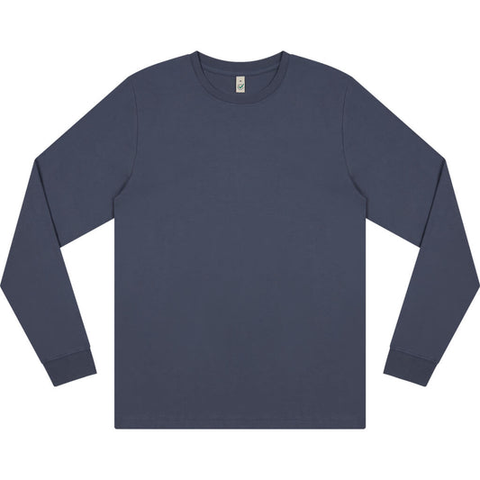 Earth Positive Premium Long Sleeve T-shirt - Faded Navy - XS