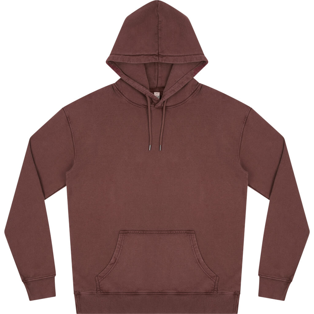 Earth Positive Pullover Hoodie - Stone Washed Burgundy - L