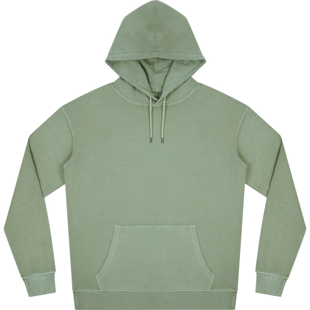 Earth Positive Pullover Hoodie - Stone Washed Sage Green - XS