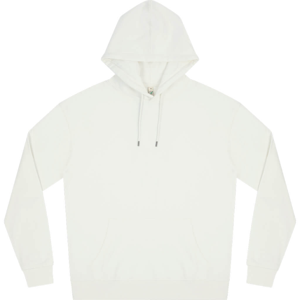 Earth Positive Pullover Hoodie - Stone Washed White - L