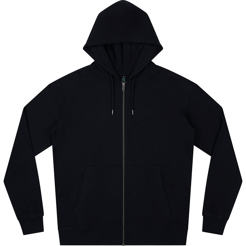 Earth Positive Zip-up Hoodie - Black - XS