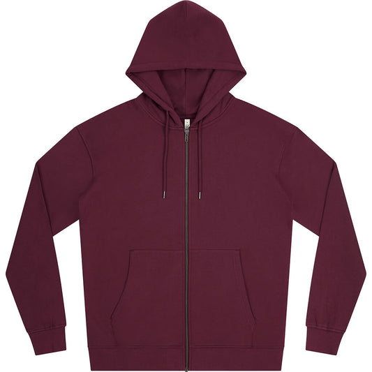 Earth Positive Zip-up Hoodie - Burgundy - 2XL