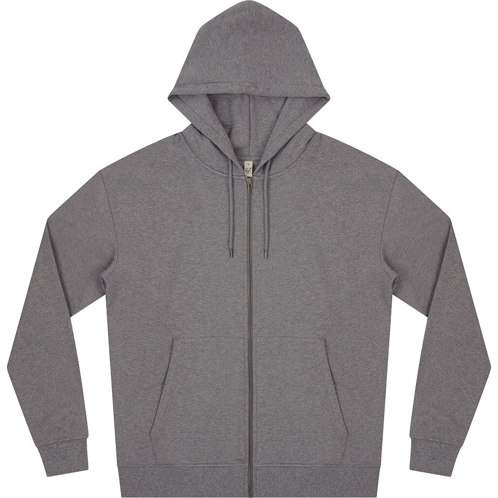 Earth Positive Zip-up Hoodie - Dark Heather - M