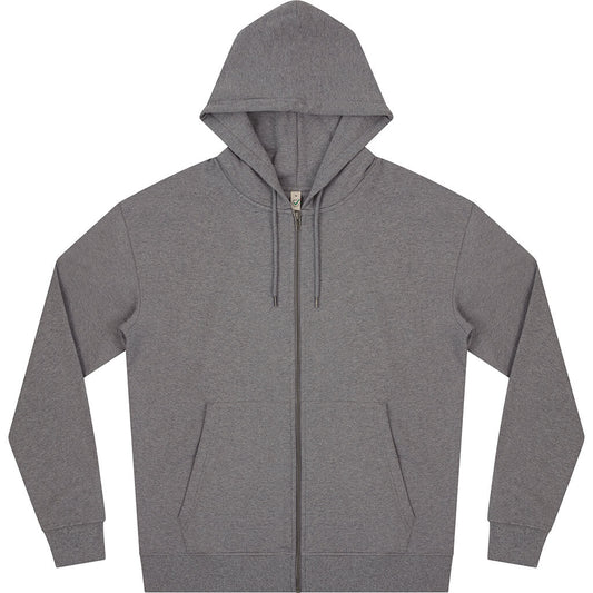 Earth Positive Zip-up Hoodie - Dark Heather - XS