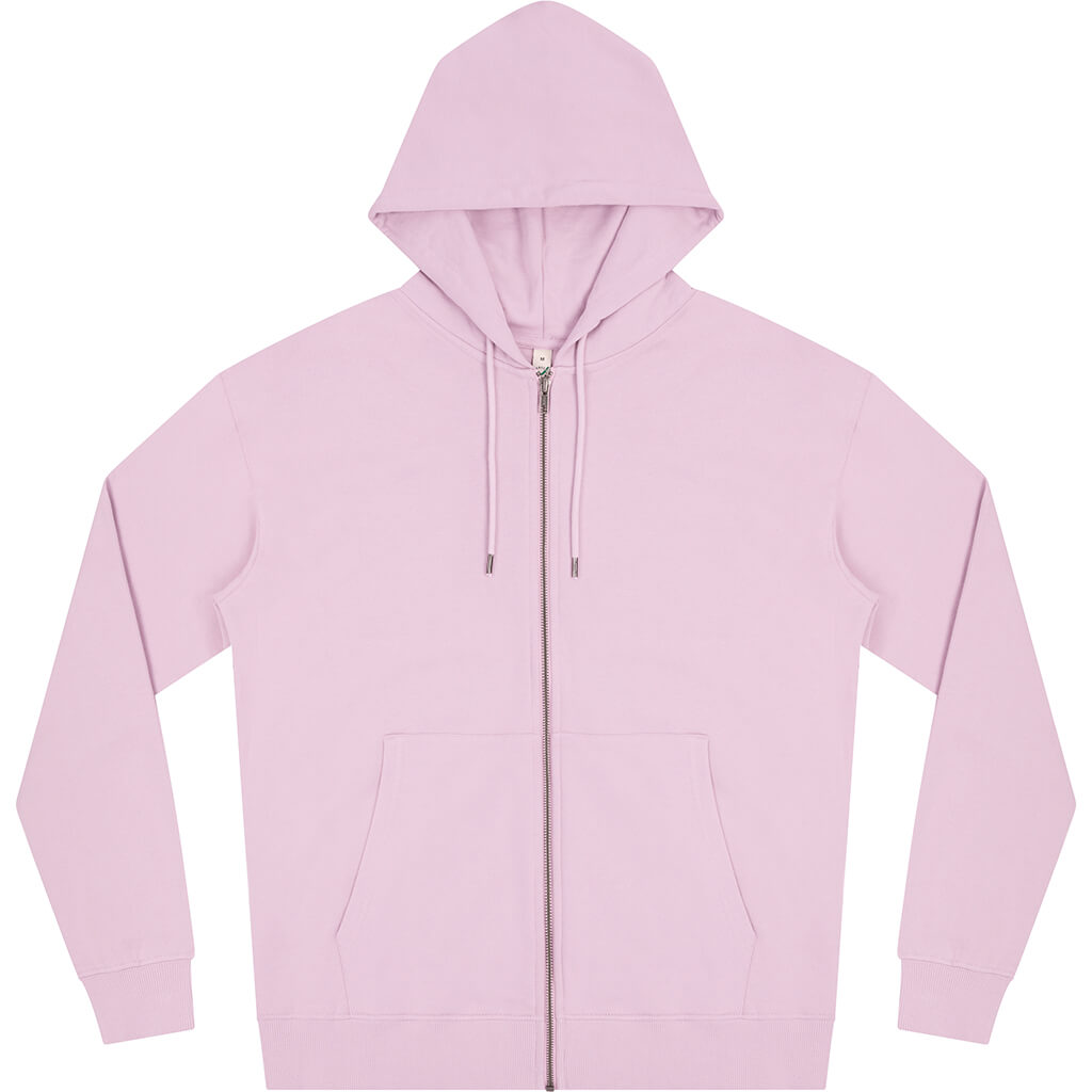 Earth Positive Zip-up Hoodie - Faded Pink - 3XL