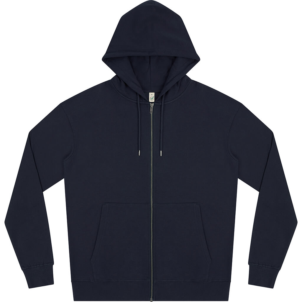 Earth Positive Zip-up Hoodie - French Navy - M