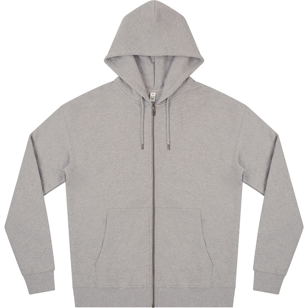 Earth Positive Zip-up Hoodie - Light Heather - XS