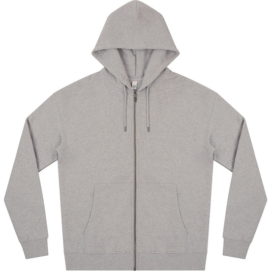 Earth Positive Zip-up Hoodie - Light Heather - XS